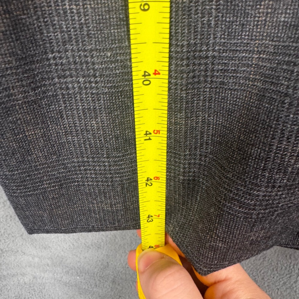 Hart Schaffner Marx Mens 36x32 Straight Flat Front Glen Plaid Dress Pants Grey - Picture 4 of 9